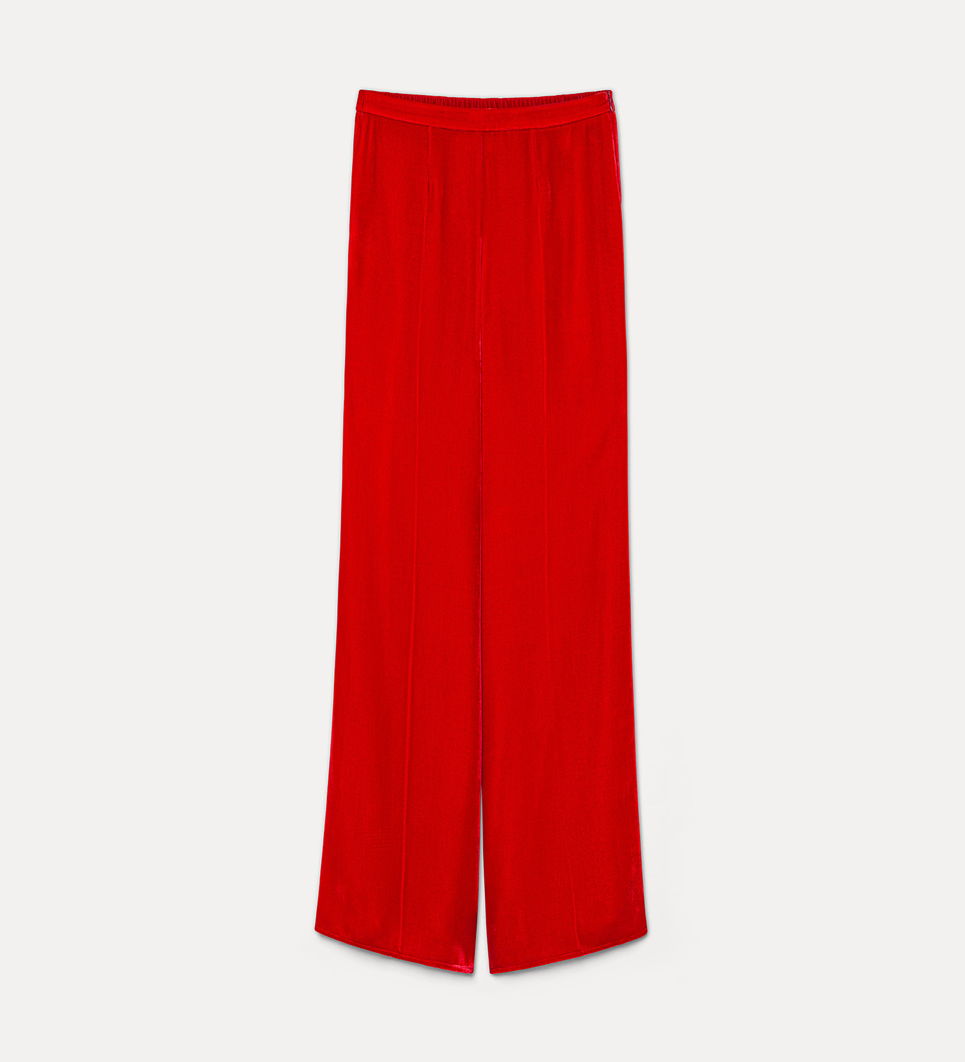 flared trousers in plain velvet | forte_forte