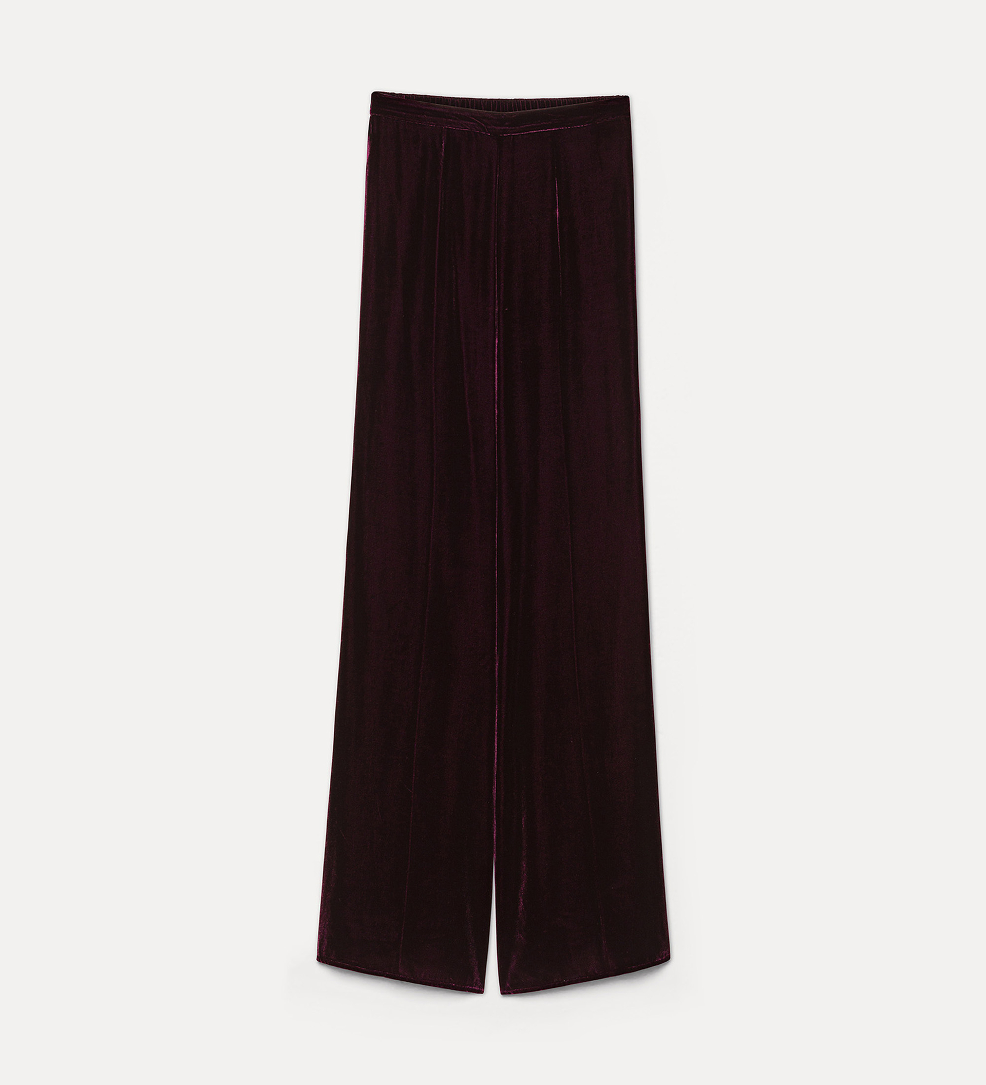 flared trousers in plain velvet | forte_forte