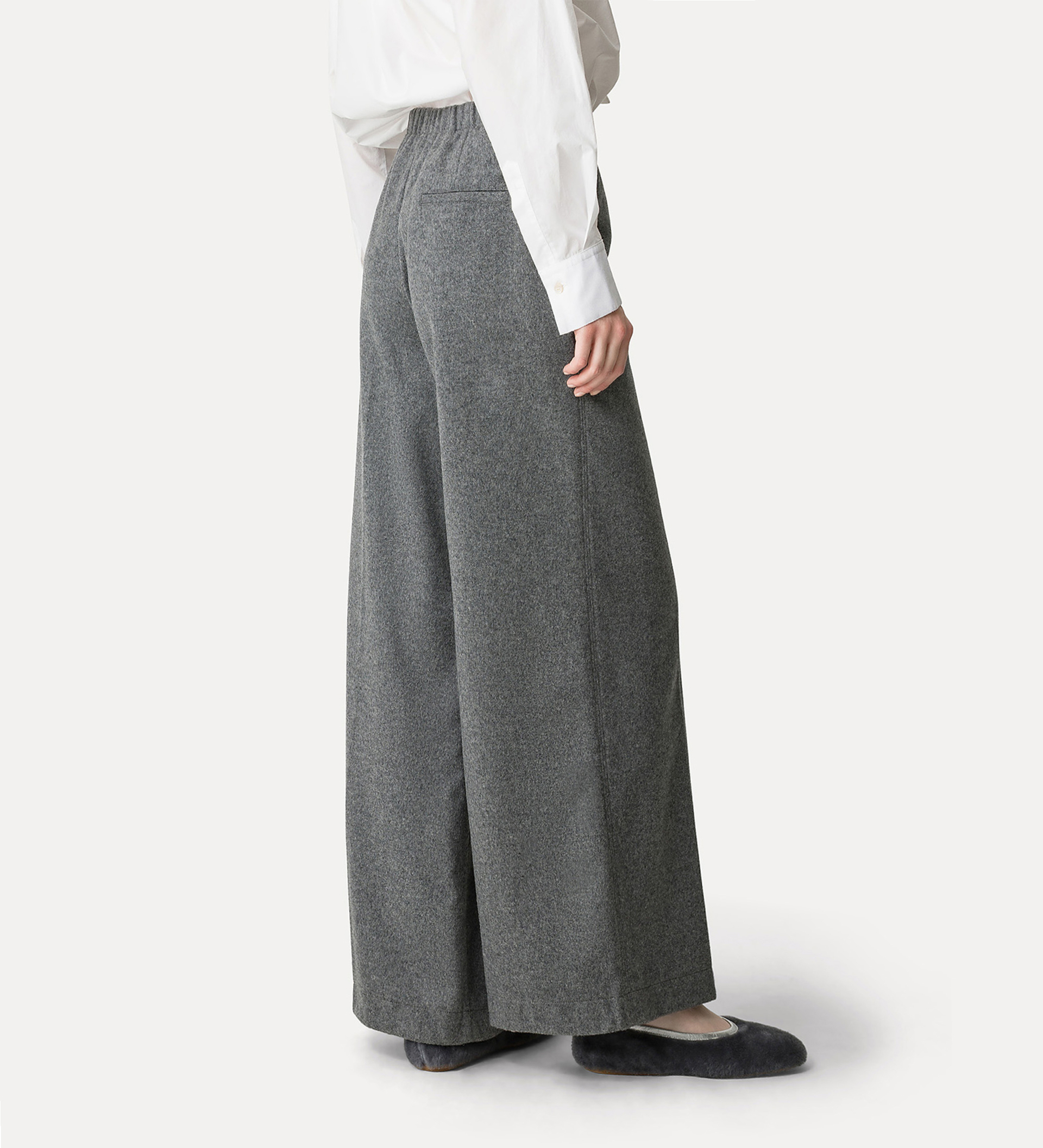 pantalon palazzo en drap de laine | forte_forte