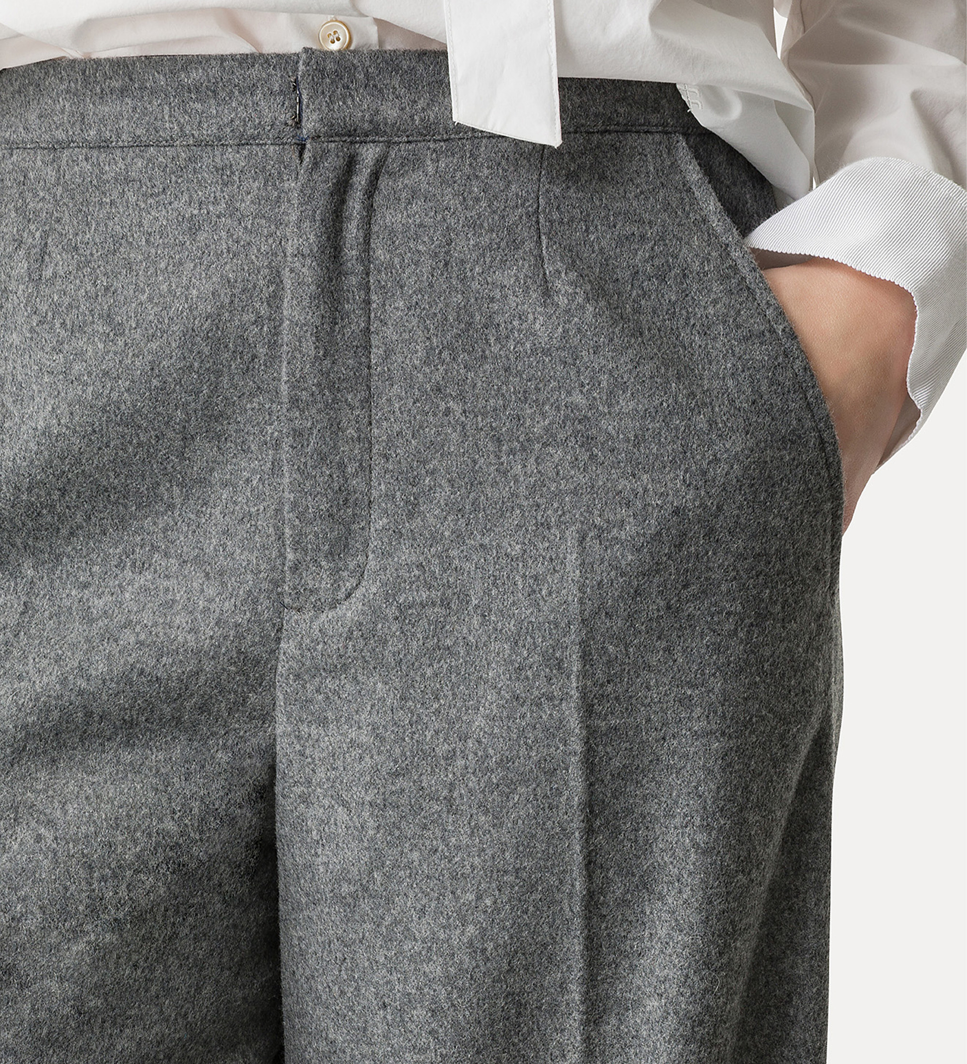 pantalon palazzo en drap de laine | forte_forte