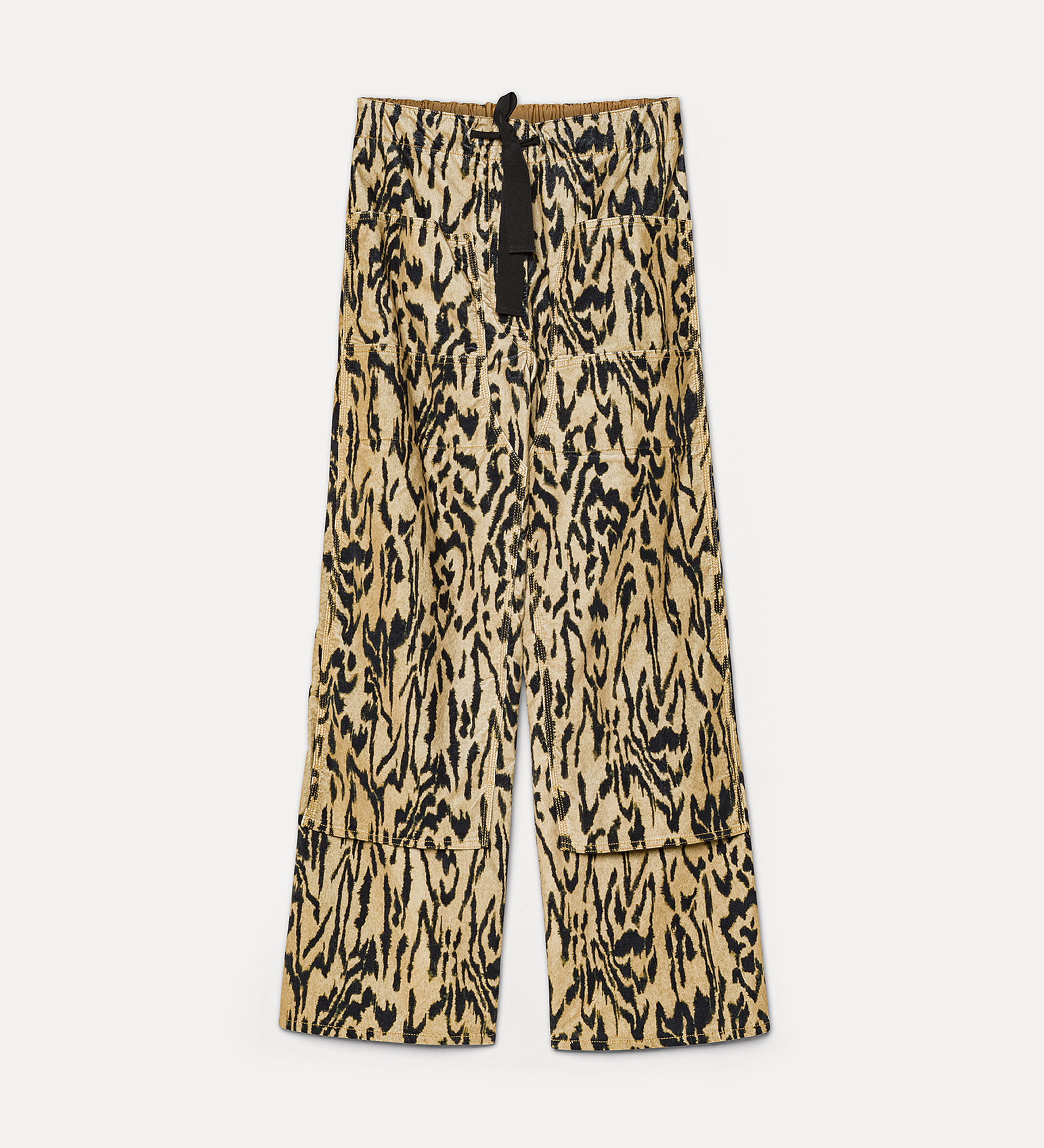 cargo trousers in cotton velvet with “moiré” print | forte_forte