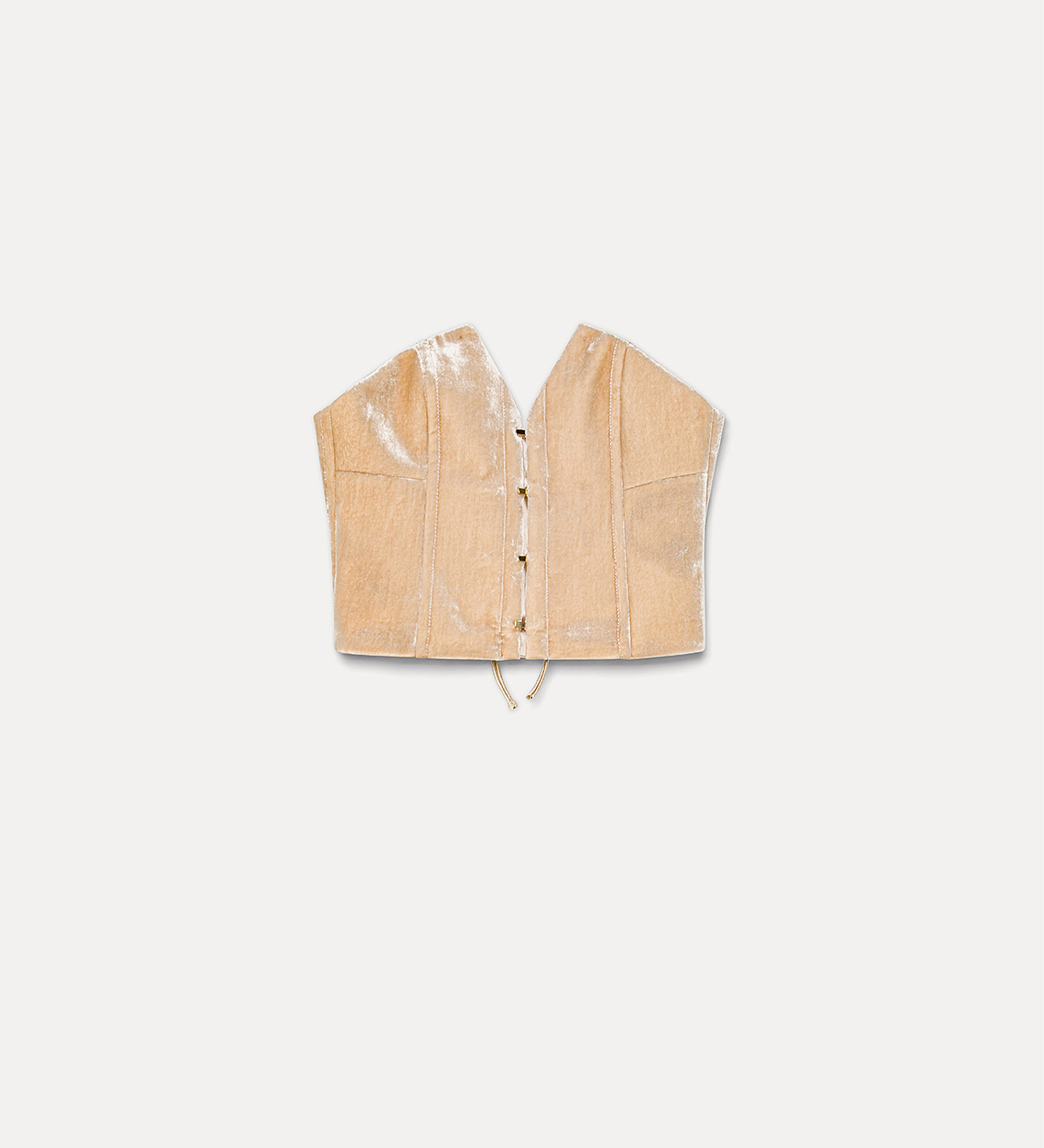 bustier top in plain velvet | forte_forte