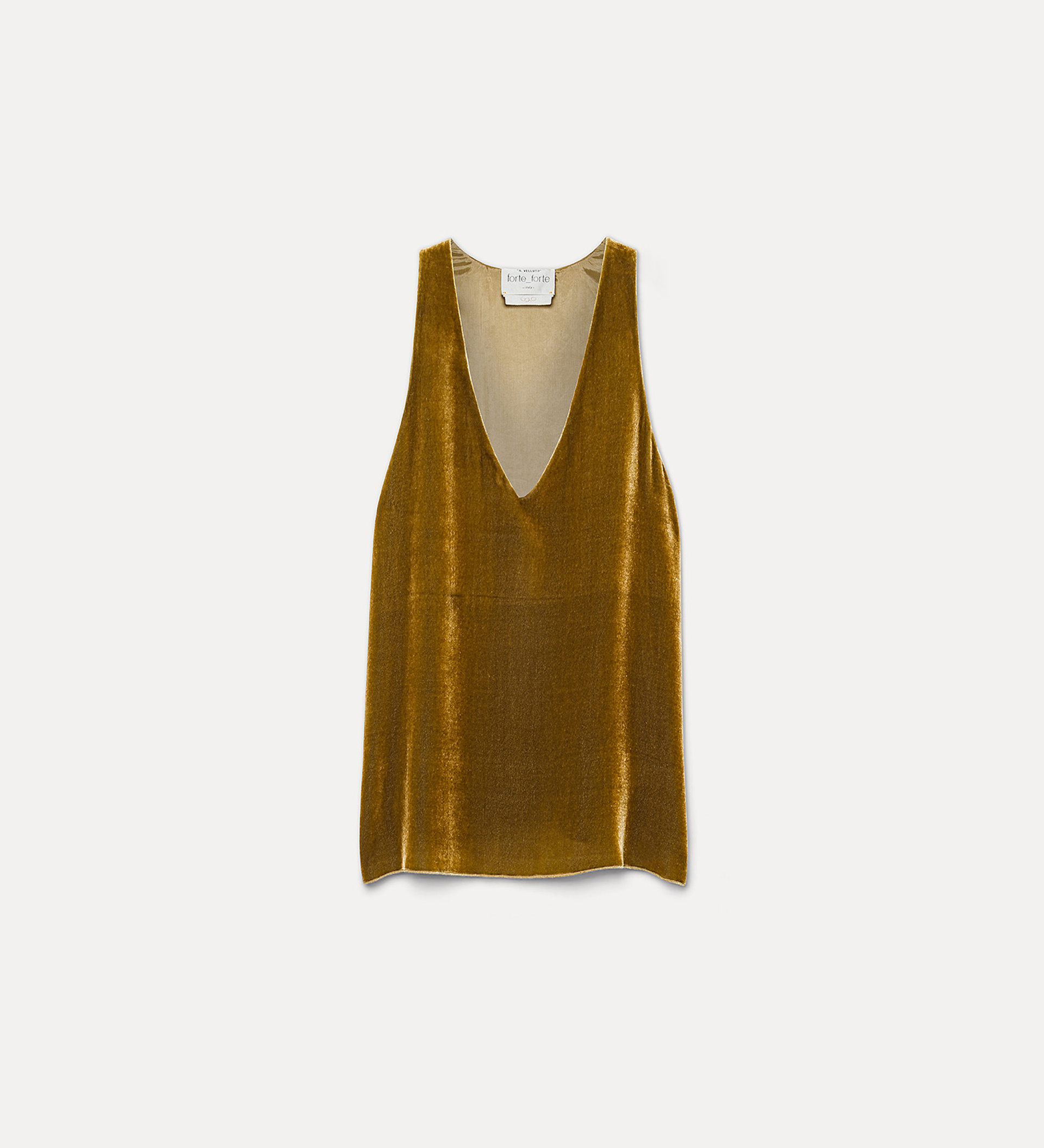 v–neck top in plain velvet | forte_forte