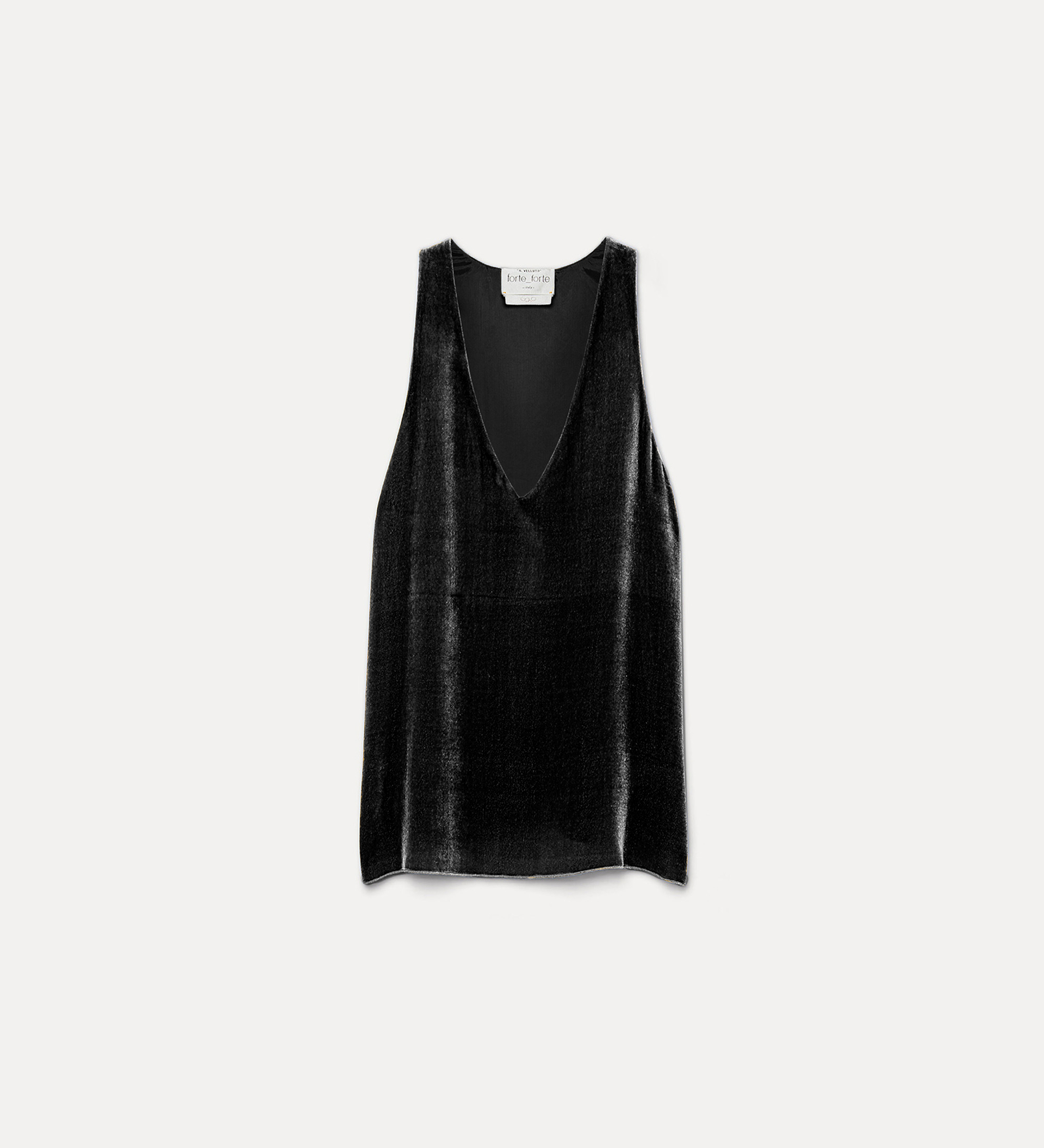 v–neck top in plain velvet | forte_forte