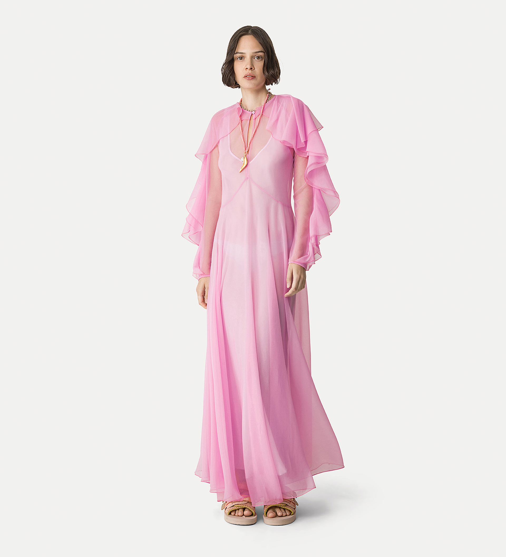 long dress in contemporary chiffon | forte_forte