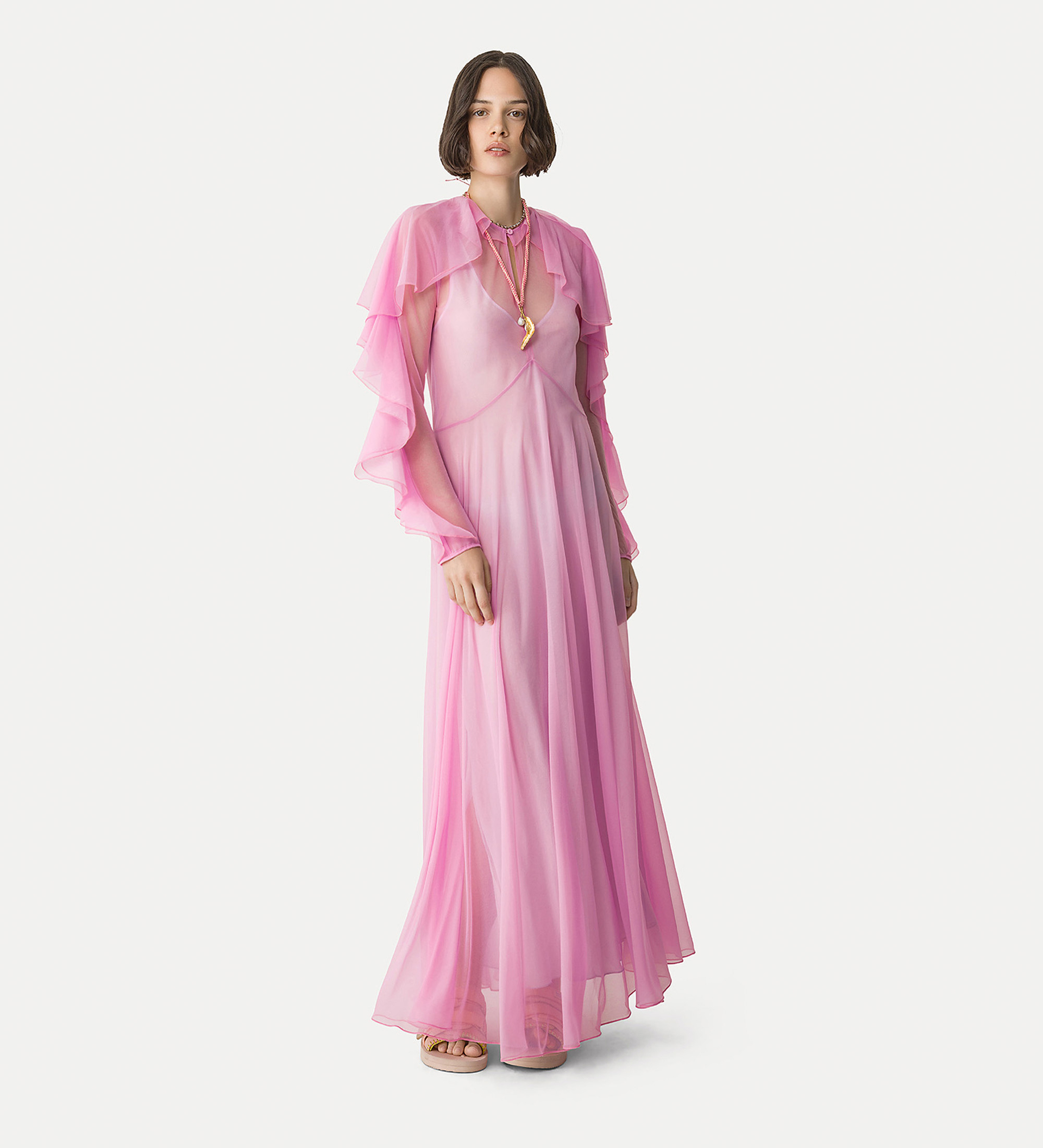 long dress in contemporary chiffon | forte_forte