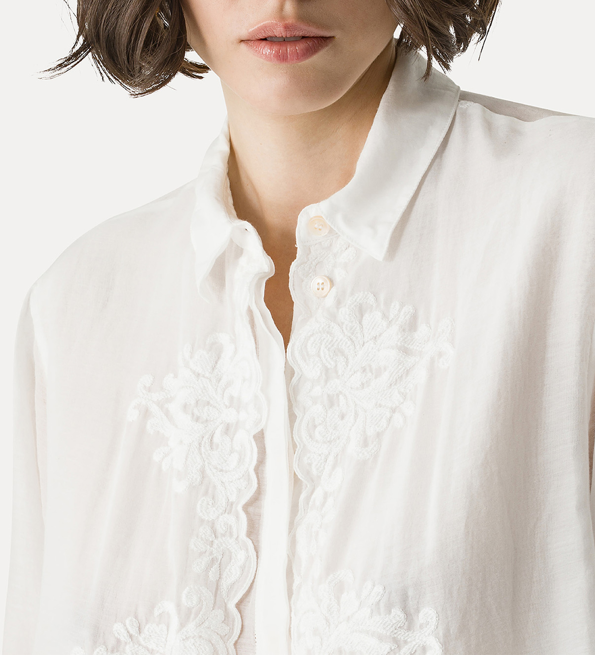 Voile Shirt with embroidery