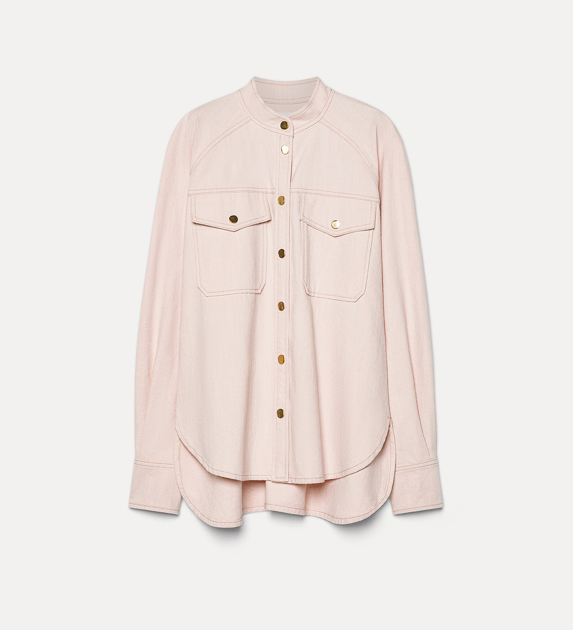 chemise col mao en denim cavalry | forte_forte