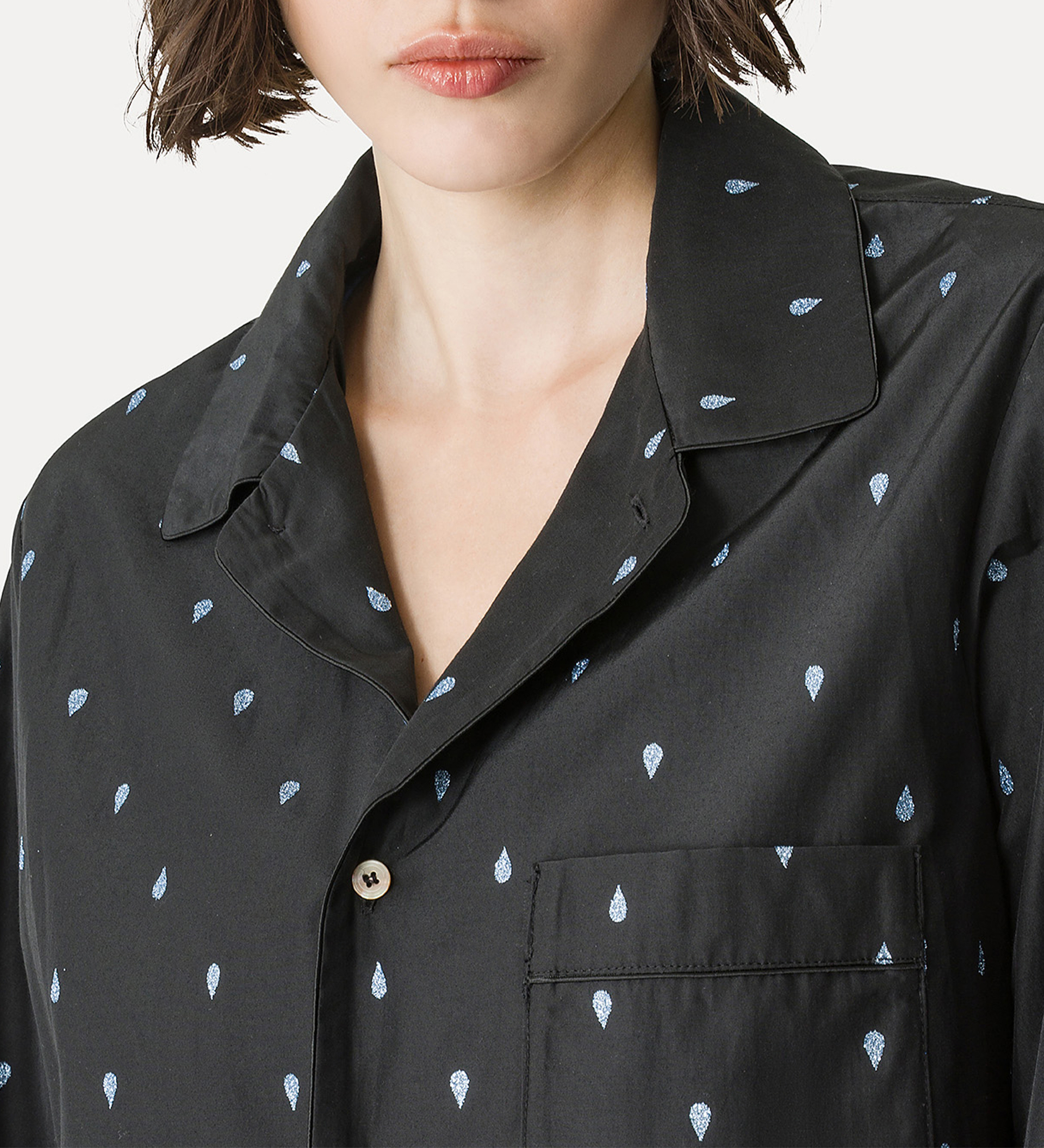 chemise pyjama en taffetas pailleté | forte_forte