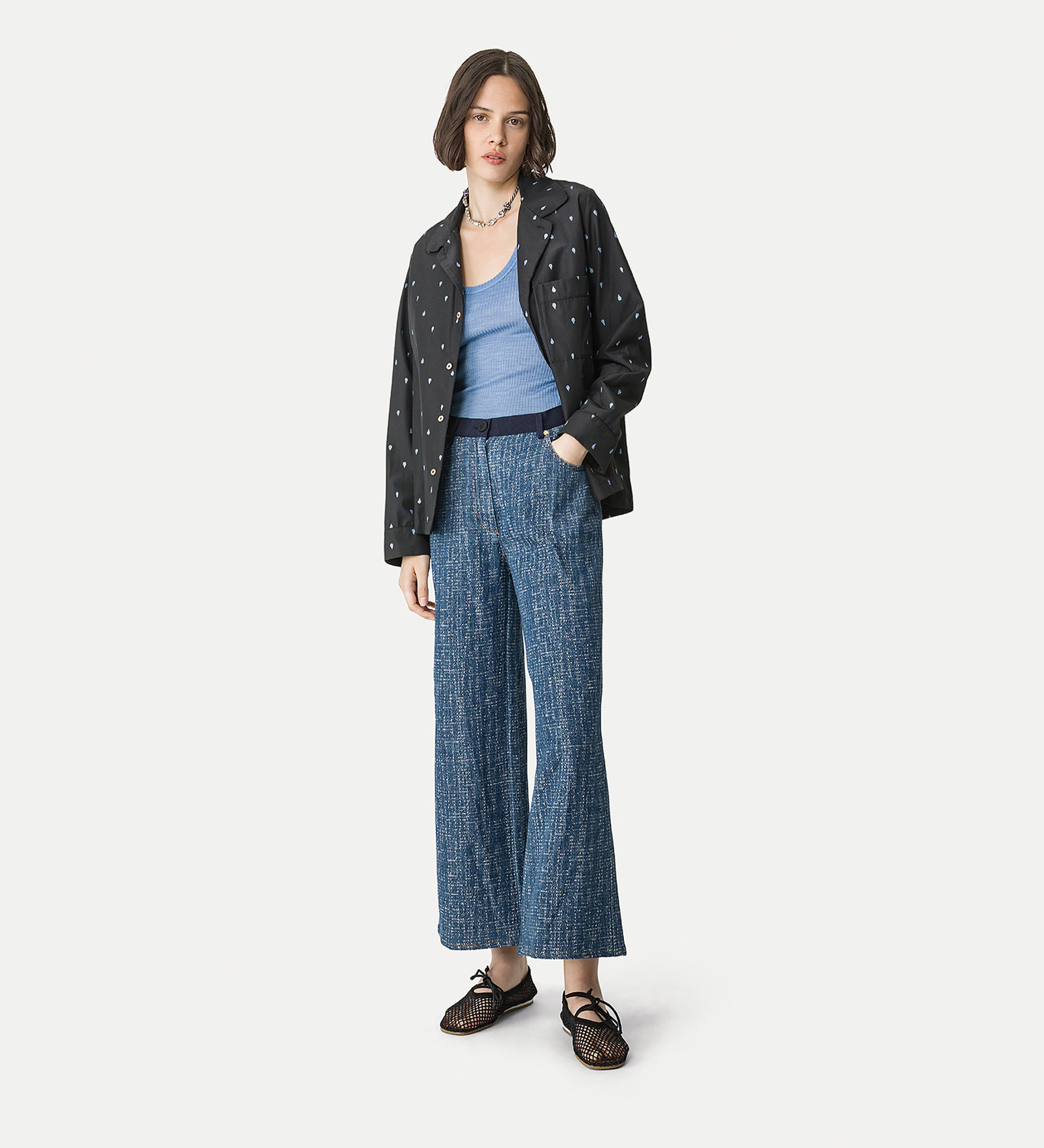 chemise pyjama en taffetas pailleté | forte_forte