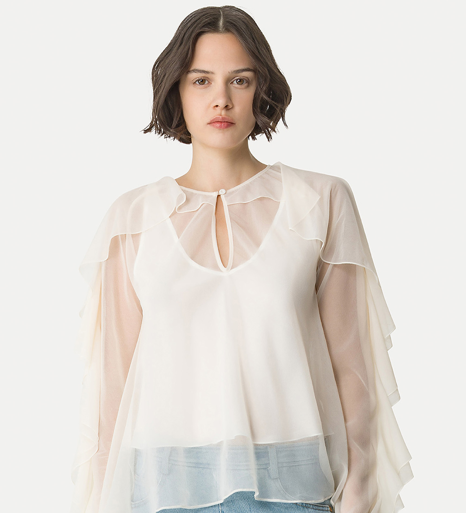 ruffled shirt in contemporary chiffon | forte_forte