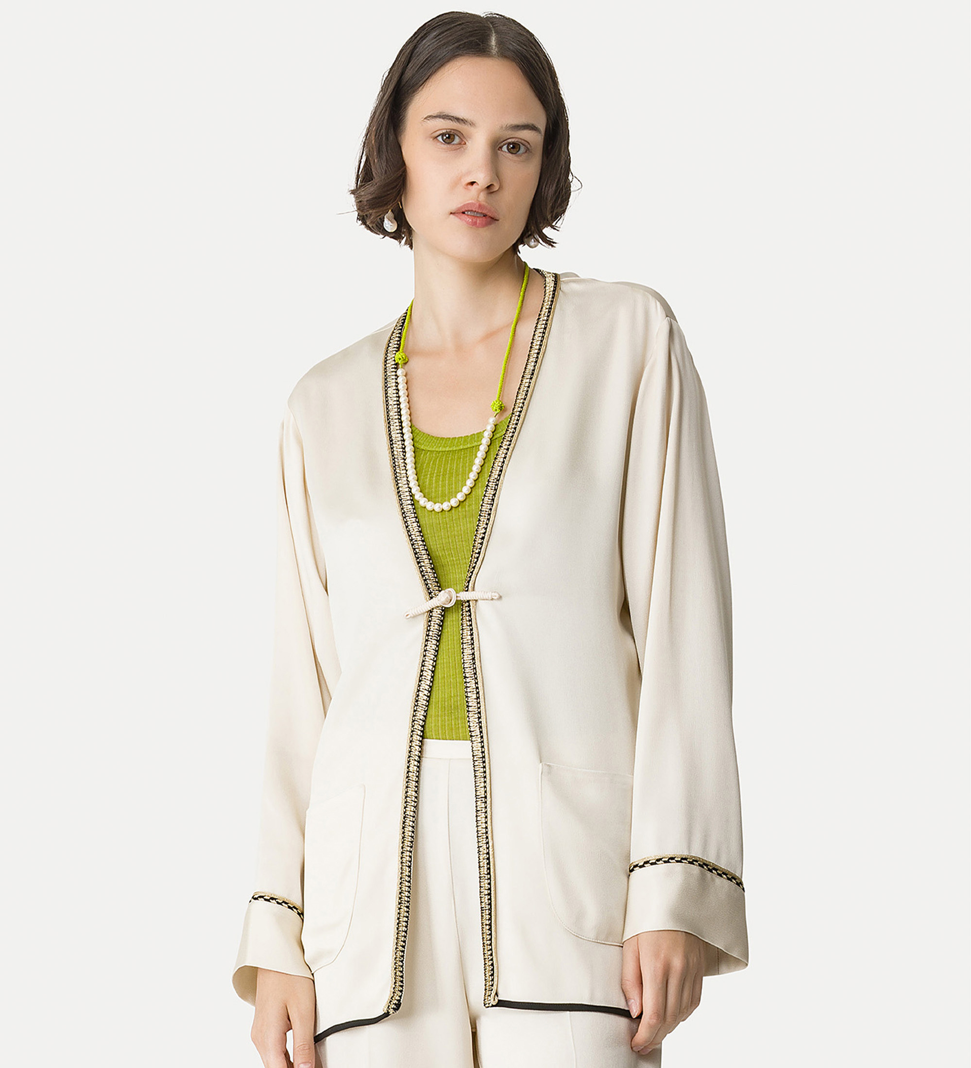 veste style tang en envers satin | forte_forte