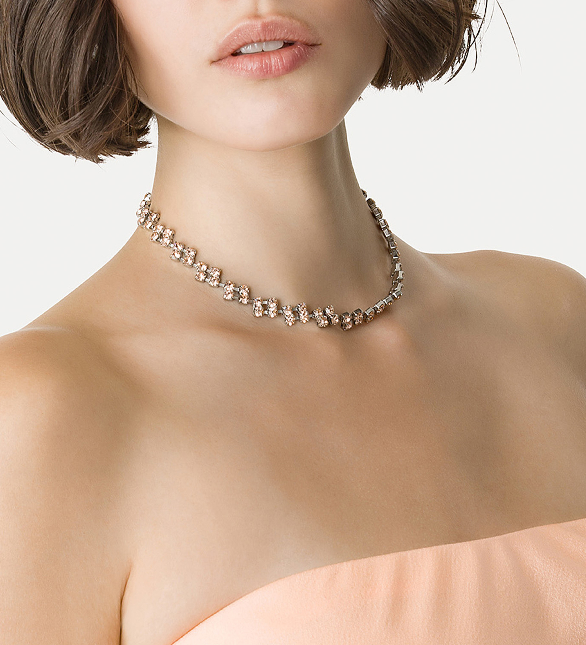 collier ras—de—cou à cristaux | forte_forte