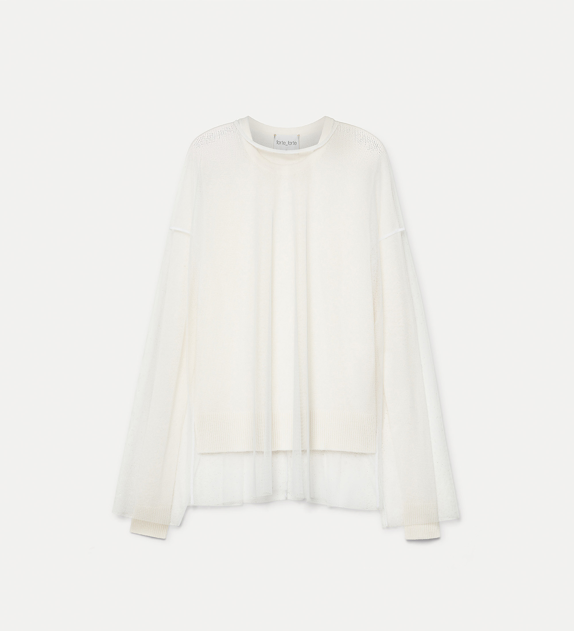 pull col rond en gaze et cachemire | forte_forte