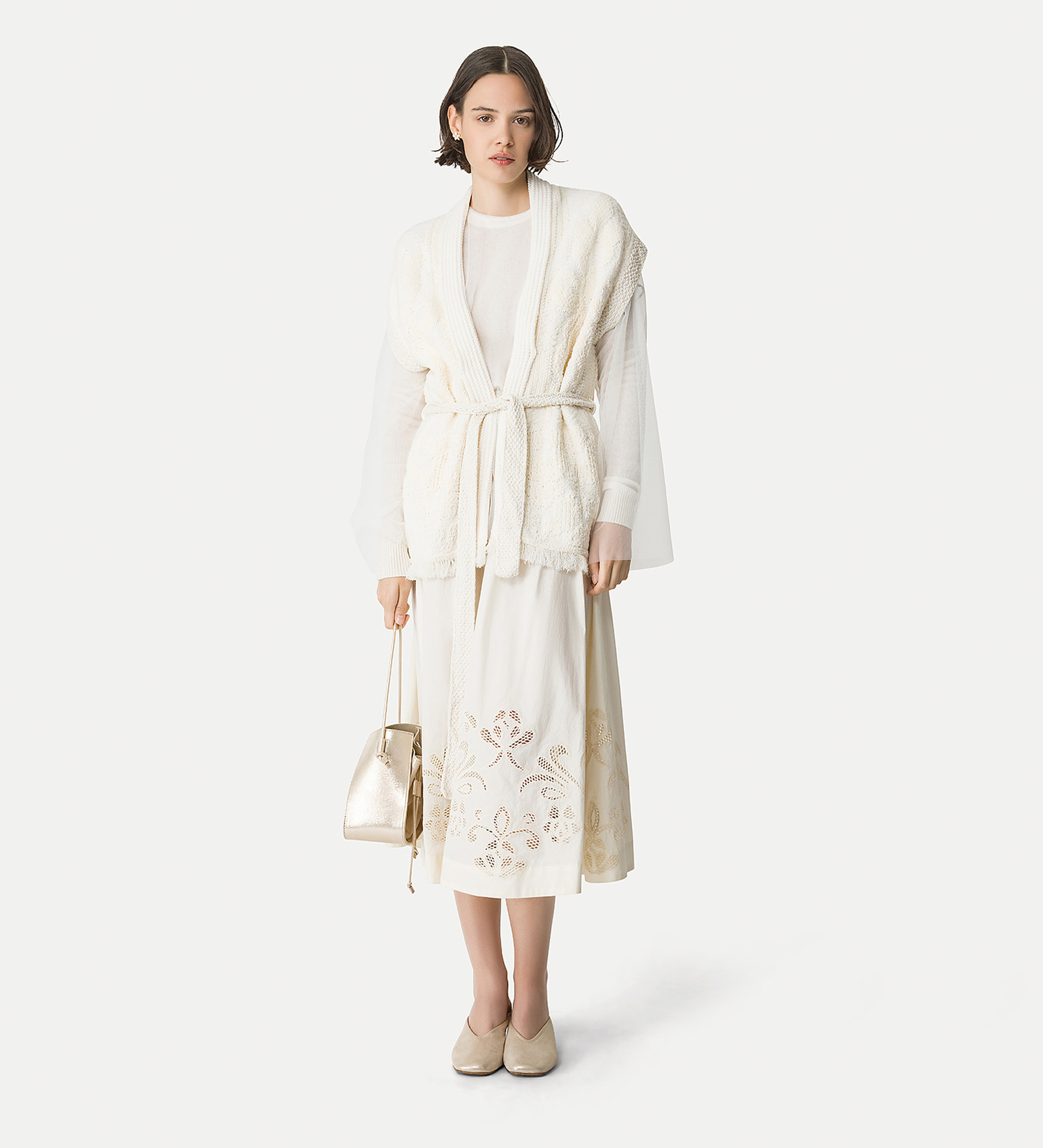 pull col rond en gaze et cachemire | forte_forte