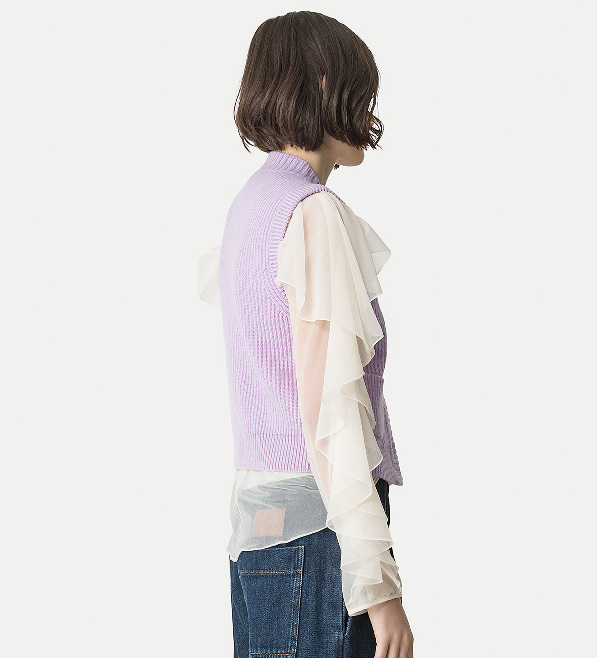 english rib vest in cashmere and wool | forte_forte