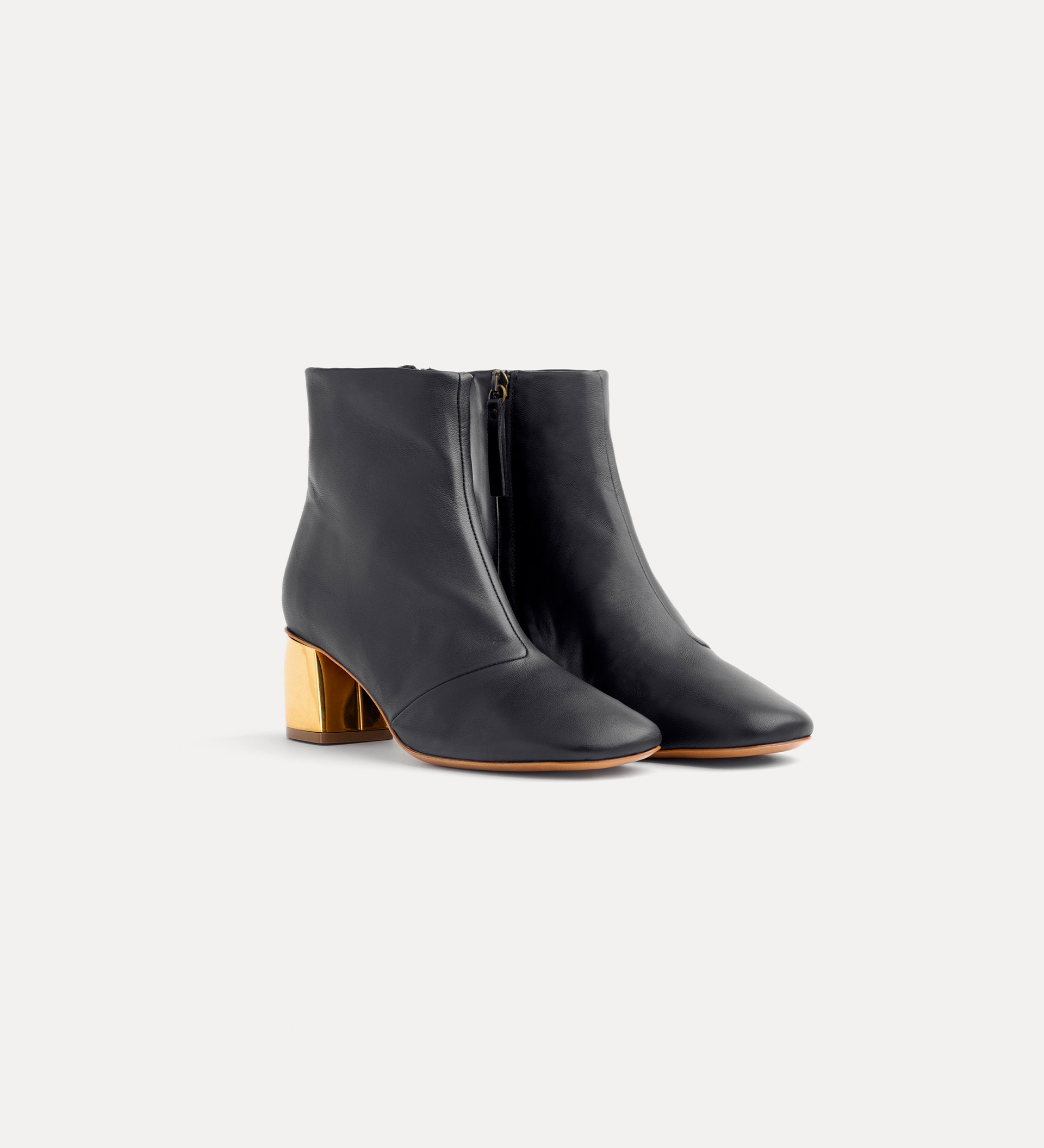 ankle boots with gold–tone heel | forte_forte