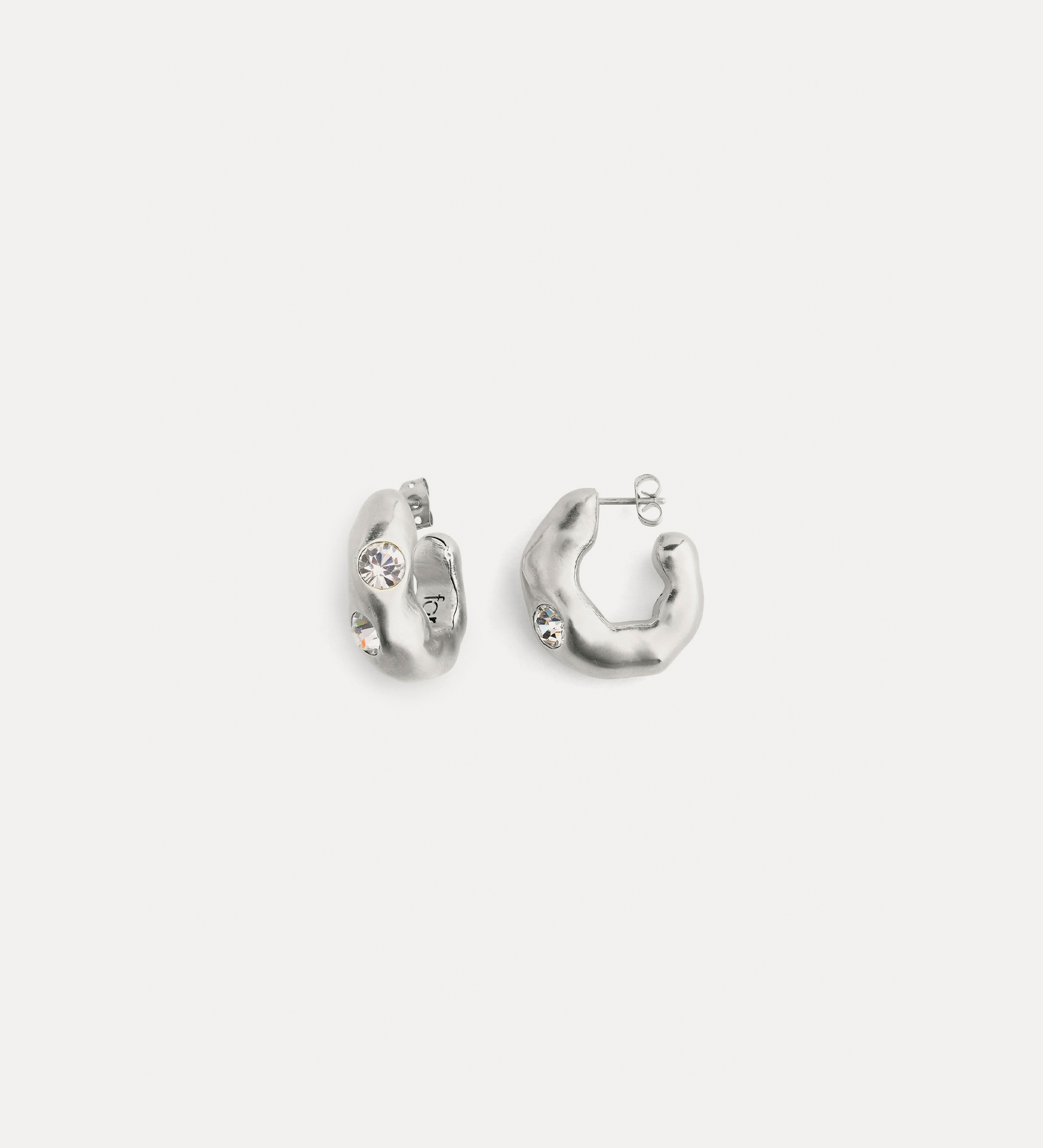 boucles d'oreille pendantes avec strass argent | forte_forte