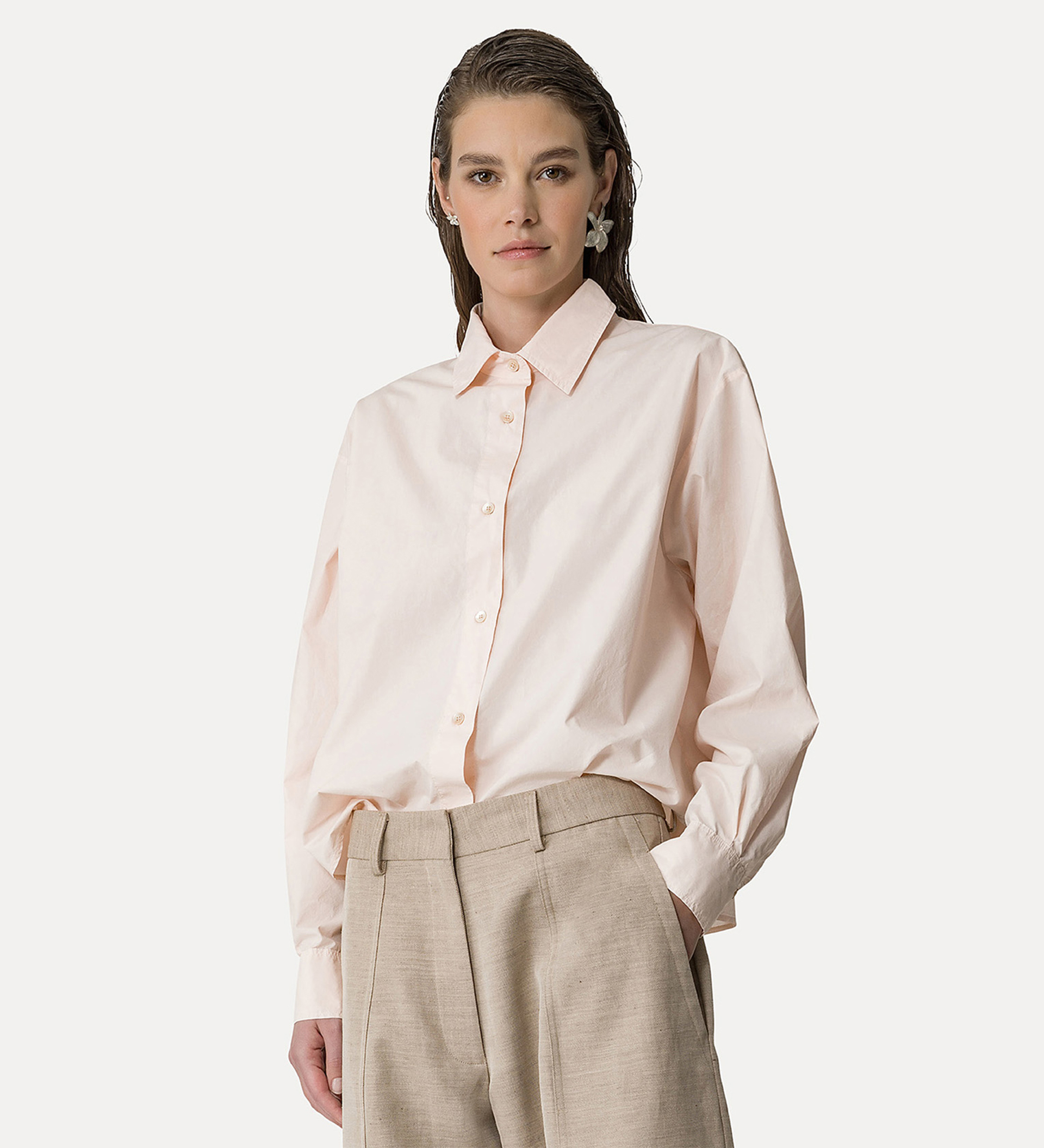 chemise à coupe boxy en popeline | forte_forte