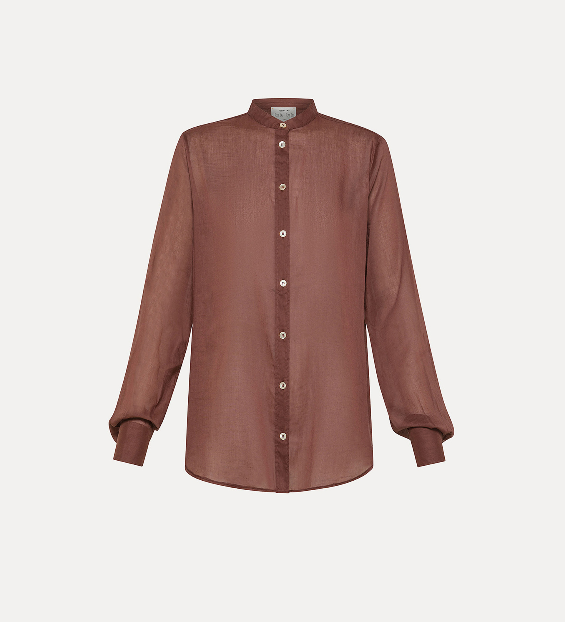 chemise mao essential en voile de coton et soie | forte_forte