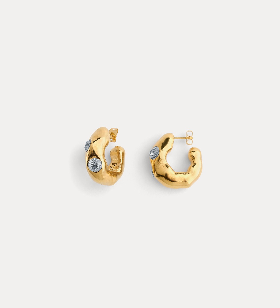boucles d'oreilles pendantes avec strass gris - forte_forte