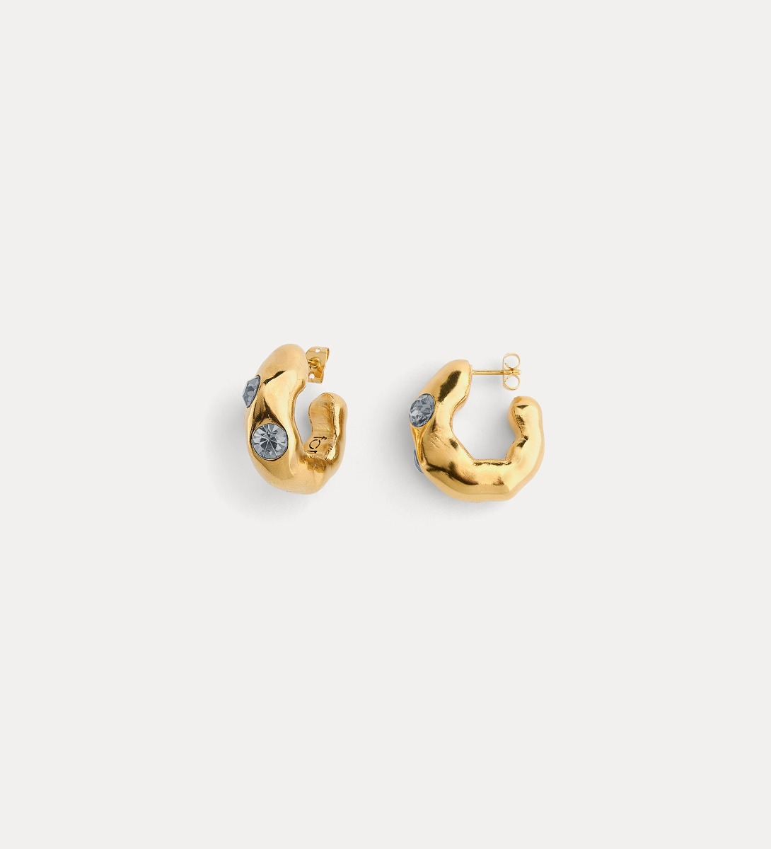 boucles d'oreilles pendantes avec strass gris - forte_forte